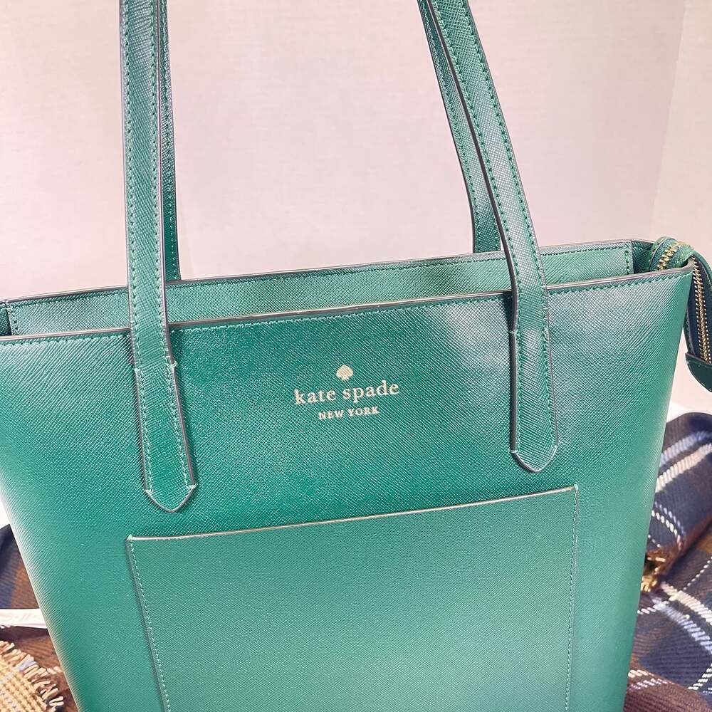 Kate Spade Deep Jade Saffiano PVC Daily Tote Bag K8662